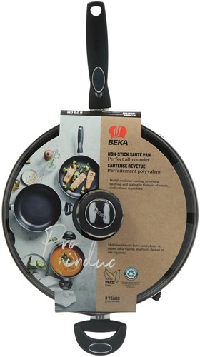 Beka hapjespan inductie met glazen deksel 28 cm zwart aluminium-2