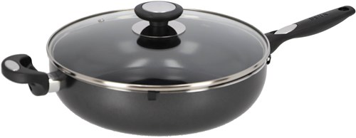 Beka hapjespan inductie met glazen deksel 28 cm zwart aluminium-3