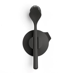 Brabantia afwasborstel met zuignaphouder - Dark Grey - schoonmaakborstel
