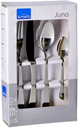 Amefa bestekset Juno 24-delig - RVS zilver - modern design