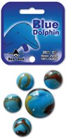Don Juan knikkers Blue Dolphin 21 stuks glas speelplezier