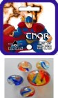 Don Juan knikkers Thor set - glazen knikkers kleurrijk 21 stuks