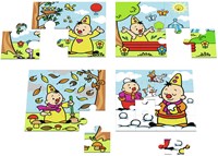 Studio 100 Bumba puzzel - 4 in 1 legpuzzel seizoenen karton-3