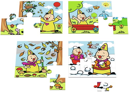 Studio 100 Bumba puzzel - 4 in 1 legpuzzel seizoenen karton-3