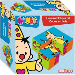 Studio 100 Bumba houten blokpuzzel - kleurrijk speelgoed met 4 blokken