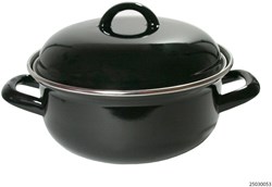 Braadpan emaille zwart - braadpan 22 cm 3 liter staal PFAS-vrij