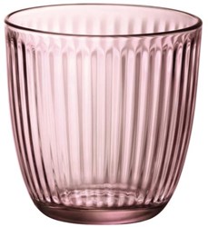 Glas line roze waterglazen set van 6 - 29 cl - drinkglazen glas roze