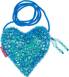 Souza for Kids kindertas Emma blauw - glimmend hart tasje pailletten