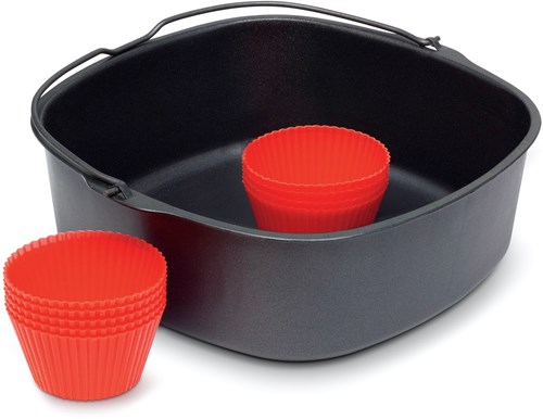 Philips Airfryer bakaccessoire set L met muffinvormen en receptenboekje-2