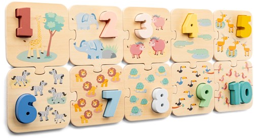 New Classic Toys Nummer puzzel - safari