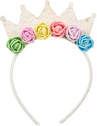 Souza for Kids kroon regenboog bloemen - kleurrijke prinsessenkroon speelgoed