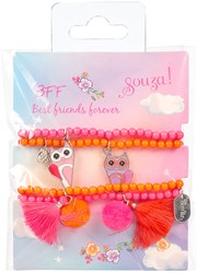 Souza Giftpack BFF Phine roze, 4 armbanden (4 stuks/kaartje, 1 kaartje)