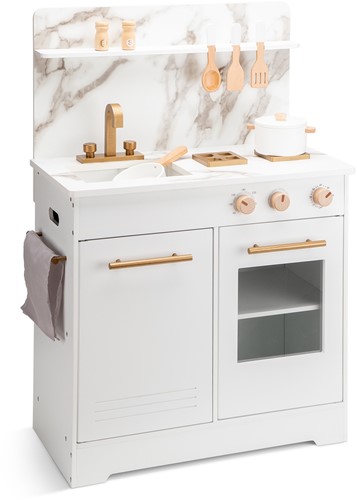 New Classic Toys Kinderkeuken - wit met marmer