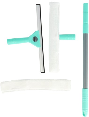 Raamtrekker met telescoopsteel raamwisser 130 cm groen schoonmaak-2