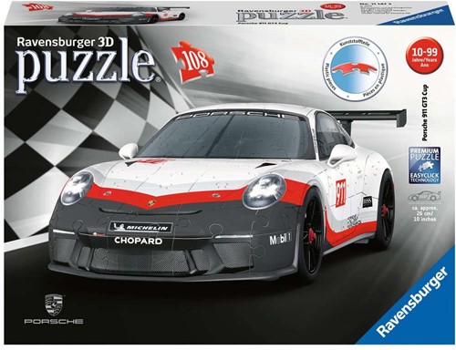 Ravensburger 3D puzzel Porsche GT3 Cup - 108 stukjes