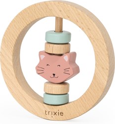 Trixie houten rammelaar baby roze - Mrs. Cat FSC duurzaam speelgoed