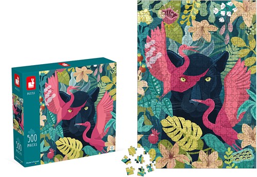 Janod puzzel - Kidult legpuzzel mysterieuze panter 500 stukjes-2