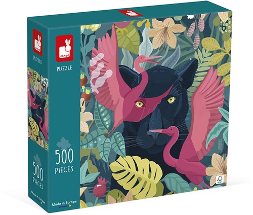 Janod puzzel - Kidult legpuzzel mysterieuze panter 500 stukjes-3