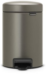 Brabantia pedaalemmer afvalbak 3 liter platinum - badkamer prullenbak