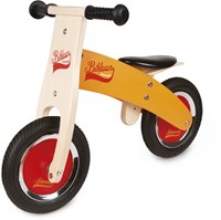 Janod loopfiets - houten Bikloon oranje - verstelbaar zadel en luchtbanden