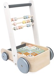 Janod Sweet Cocoon - Houten duwkar met ABC blokken en telraam