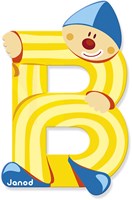 Janod houten letter B clown - magnetisch speelgoed decoratie
