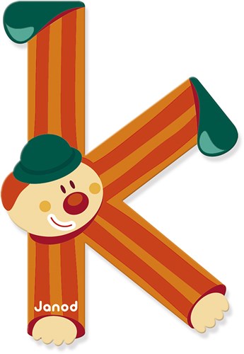 Janod houten letter K - Clown magnetisch speelgoed voor kinderen
