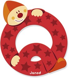 Janod houten letter Q - Clown decoratie voor kinderkamer