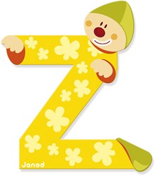 Janod houten speelgoed Clown Letter Z geel decoratie