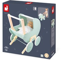 Janod Zen - Houten poppenwagen voor kinderen tot 42 cm poppen-2