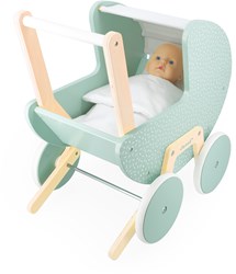 Janod Zen - Houten poppenwagen voor kinderen tot 42 cm poppen