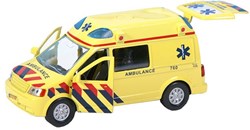 Ambulance die cast auto met licht en geluid - pull back speelgoed 13cm