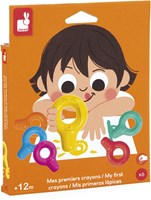 Janod krijtjes - Mijn eerste waskrijtjes voor kinderen - set van 6 kleuren