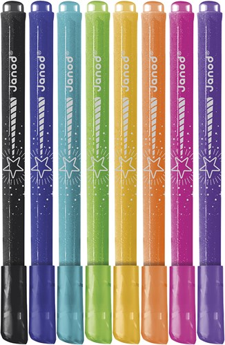 Janod glitter viltstiften set - 8 kleuren - creatieve knutselstiften-2