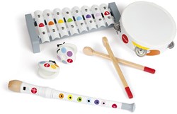 Janod muziekinstrumenten set - houten speelgoed Confetti wit