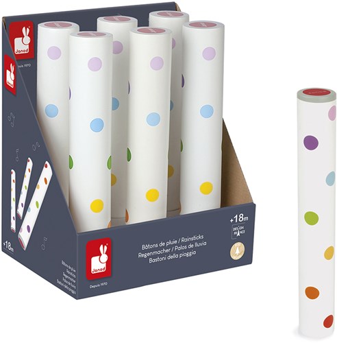 Janod Confetti - Regenkoker muziekinstrument voor kinderen - kleurrijk houten speelgoed-2