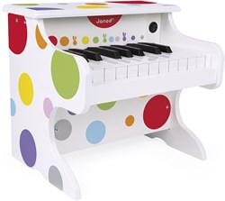 Janod Confetti - Elektronisch Houten Keyboard voor Kinderen - 18 Toetsen - Muzikaal Speelgoed
