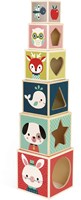 Janod houten stapeltoren - Baby Forest piramide 6 blokken - educatief speelgoed