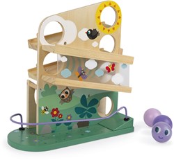 Janod houten ballenbaan rups - educatief speelgoed - kleurrijk