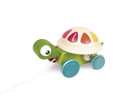 Janod houten trekfiguur schildpad - Zigolos - motoriek speelgoed