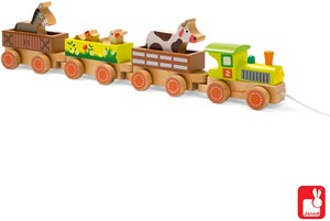 Janod Story Trekfiguur Trein Boerderij janod kopen in de aanbieding