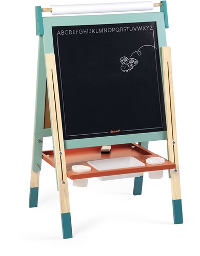 Janod schoolbord - verstelbaar houten krijtbord met accessoires-2