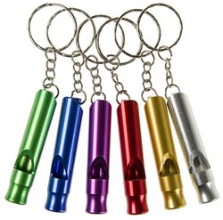 Sleutelhanger fluit metaal zwart - speelgoed gadget voor kinderen