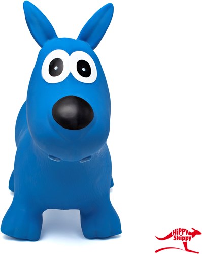 Hippy Skippy springdier hond blauw - speelgoed skippybal
