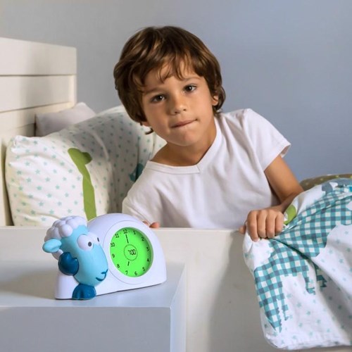 Zazu slaaptrainer schaap Sam blauw - kinderwekker met nachtlampje-2