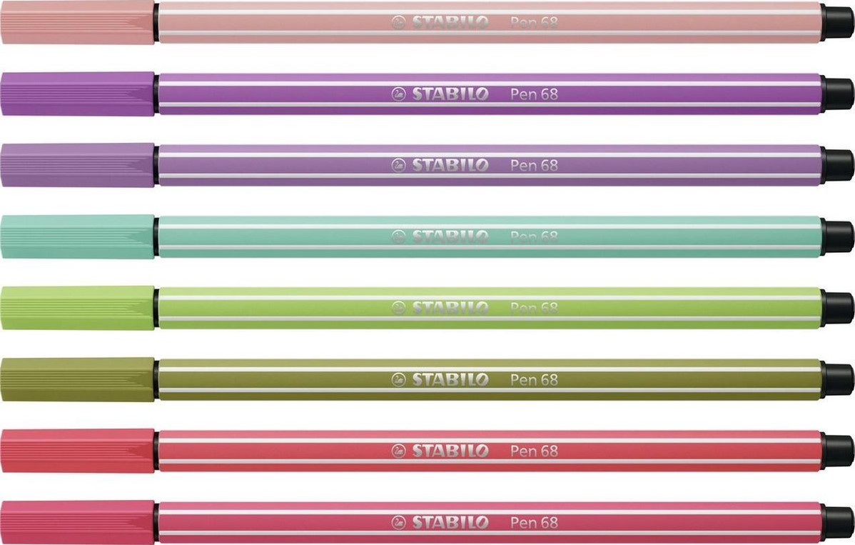 STABILO Pen 68 - premium viltstift - etui met 8 nieuwe kleuren bij Happy