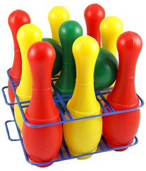 Kegelspel bowling set speelgoed - 11-delig met 9 kegels en 2 ballen
