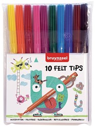 Bruynzeel viltstiften set 10 kleuren voor kinderen en volwassenen