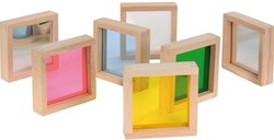 Eduplay speelgoed blokken set - kleurrijke blokken en spiegels 7 stuks