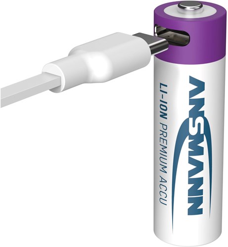 Ansmann AA oplaadbare batterij USB-C 1,5V Li-Ion met oplaadkabel-2